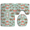 thumbnail image 1 of PUDMAD Hedgehogs and Mushrooms 3 Piece Bathroom Rugs Set Bath Rug Contour Mat and Toilet Lid Cover, 1 of 2