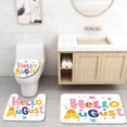 thumbnail image 1 of PUDMAD Hello August 3 Piece Bathroom Rugs Set Bath Rug Contour Mat and Toilet Lid Cover, 1 of 2