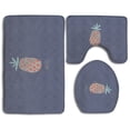 thumbnail image 1 of PUDMAD Hello Pineapple 3 Piece Bathroom Rugs Set Bath Rug Contour Mat and Toilet Lid Cover, 1 of 2