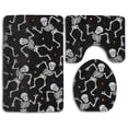 thumbnail image 1 of PUDMAD Hello Skull 3 Piece Bathroom Rugs Set Bath Rug Contour Mat and Toilet Lid Cover, 1 of 2