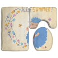 thumbnail image 1 of PUDMAD Hello Summer Sheep 3 Piece Bathroom Rugs Set Bath Rug Contour Mat and Toilet Lid Cover, 1 of 2