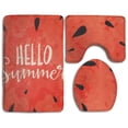 thumbnail image 1 of PUDMAD Hello Summer Watermelon 3 Piece Bathroom Rugs Set Bath Rug Contour Mat and Toilet Lid Cover, 1 of 2