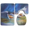 thumbnail image 1 of PUDMAD Herons On Lake 3 Piece Bathroom Rugs Set Bath Rug Contour Mat and Toilet Lid Cover, 1 of 2