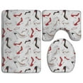 thumbnail image 1 of PUDMAD High Heels 3 Piece Bathroom Rugs Set Bath Rug Contour Mat and Toilet Lid Cover, 1 of 2