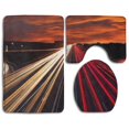 thumbnail image 1 of PUDMAD Highway Light 3 Piece Bathroom Rugs Set Bath Rug Contour Mat and Toilet Lid Cover, 1 of 2