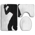 thumbnail image 1 of PUDMAD Hip Hop Dancing 3 Piece Bathroom Rugs Set Bath Rug Contour Mat and Toilet Lid Cover, 1 of 2