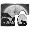 thumbnail image 1 of PUDMAD Hip Hop I Love April Giraffe 3 Piece Bathroom Rugs Set Bath Rug Contour Mat and Toilet Lid Cover, 1 of 2