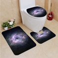 thumbnail image 1 of PUDMAD Hole Nebula Star 3 Piece Bathroom Rugs Set Bath Rug Contour Mat and Toilet Lid Cover, 1 of 2