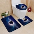 thumbnail image 1 of PUDMAD Hole in Space 3 Piece Bathroom Rugs Set Bath Rug Contour Mat and Toilet Lid Cover, 1 of 2