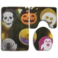 thumbnail image 1 of PUDMAD Holiday Face 3 Piece Bathroom Rugs Set Bath Rug Contour Mat and Toilet Lid Cover, 1 of 2