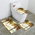 thumbnail image 1 of PUDMAD Holiday Seascape Hammock Palm Trees on Shore Tropical Beach Sunset 3 Piece Bathroom Rugs Set Bath Rug Contour Mat and Toilet Lid Cover, 1 of 2