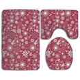 thumbnail image 1 of PUDMAD Holidays Snowy Merlot 3 Piece Bathroom Rugs Set Bath Rug Contour Mat and Toilet Lid Cover, 1 of 2