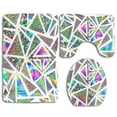 thumbnail image 1 of PUDMAD Holographic Rainbow 3 Piece Bathroom Rugs Set Bath Rug Contour Mat and Toilet Lid Cover, 1 of 2