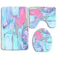 thumbnail image 1 of PUDMAD Holographic Rainbow 3 Piece Bathroom Rugs Set Bath Rug Contour Mat and Toilet Lid Cover, 1 of 2