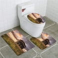 thumbnail image 1 of PUDMAD Home Ancient Greek Monument at Sunset Sky Landscape Dark Scenery Europian 3 Piece Bathroom Rugs Set Bath Rug Contour Mat and Toilet Lid Cover, 1 of 2