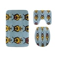 thumbnail image 1 of PUDMAD Honey Flower Heart Bee and Hive 3 Piece Bathroom Rugs Set Bath Rug Contour Mat and Toilet Lid Cover, 1 of 2