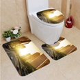 thumbnail image 1 of PUDMAD Hong Kong Business District in Sunset time 3 Piece Bathroom Rugs Set Bath Rug Contour Mat and Toilet Lid Cover, 1 of 2
