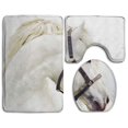 thumbnail image 1 of PUDMAD Horse 3 Piece Bathroom Rugs Set Bath Rug Contour Mat and Toilet Lid Cover, 1 of 2