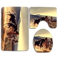 thumbnail image 1 of PUDMAD Horse Stallion Running Mountain Autumn 3 Piece Bathroom Rugs Set Bath Rug Contour Mat and Toilet Lid Cover, 1 of 2