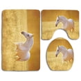 thumbnail image 1 of PUDMAD Horse White Orlov Trotter Horse in Rye Field Rustic Environment Autumn Sunset Farm 3 Piece Bathroom Rugs Set Bath Rug Contour Mat and Toilet Lid Cover, 1 of 2