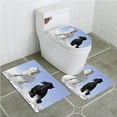 thumbnail image 1 of PUDMAD Horses Competing Racing Black and White Horses on Snow Good and Evil Mythical 3 Piece Bathroom Rugs Set Bath Rug Contour Mat and Toilet Lid Cover, 1 of 2