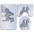 thumbnail image 1 of PUDMAD Horses Galloping Rare Spotted Horses on Snow Field Dominant Genes Albino Different 3 Piece Bathroom Rugs Set Bath Rug Contour Mat and Toilet Lid Cover, 1 of 2