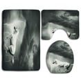 thumbnail image 1 of PUDMAD Horses Horse Running Under Thunderstorm Clouds 3 Piece Bathroom Rugs Set Bath Rug Contour Mat and Toilet Lid Cover, 1 of 2