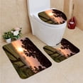 thumbnail image 1 of PUDMAD Horses grazing Grass a Foggy Morning 3 Piece Bathroom Rugs Set Bath Rug Contour Mat and Toilet Lid Cover, 1 of 2