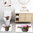 thumbnail image 1 of PUDMAD Hortensja in Pot 3 Piece Bathroom Rugs Set Bath Rug Contour Mat and Toilet Lid Cover, 1 of 2