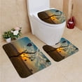 thumbnail image 1 of PUDMAD Hot Air Balloon Sunrise 3 Piece Bathroom Rugs Set Bath Rug Contour Mat and Toilet Lid Cover, 1 of 2