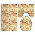 thumbnail image 1 of PUDMAD Hot Dog 3 Piece Bathroom Rugs Set Bath Rug Contour Mat and Toilet Lid Cover, 1 of 2