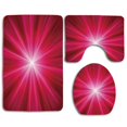 thumbnail image 1 of PUDMAD Hot Pink Abstract Explosion Lively Burst Rays Sunbeams Inspired Futuristic 3 Piece Bathroom Rugs Set Bath Rug Contour Mat and Toilet Lid Cover, 1 of 2