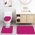 thumbnail image 1 of PUDMAD Hot Pink Diagonal Lines Black Stripes on Pink Backdrop Classical Modern Tile Hot Pink 3 Piece Bathroom Rugs Set Bath Rug Contour Mat and Toilet Lid Cover, 1 of 2