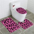 thumbnail image 1 of PUDMAD Hot Pink Leopard Skin in Abstract Style Wild Safari Jungle Theme 3 Piece Bathroom Rugs Set Bath Rug Contour Mat and Toilet Lid Cover, 1 of 2