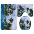 thumbnail image 1 of PUDMAD House Infinity Pool Palm Tree Reflections and Crystal Water in Tropical Resort Photo 3 Piece Bathroom Rugs Set Bath Rug Contour Mat and Toilet Lid Cover, 1 of 2