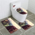 thumbnail image 1 of PUDMAD House View Canyon Mystical Narrow Long River Line Primitive Forces 3 Piece Bathroom Rugs Set Bath Rug Contour Mat and Toilet Lid Cover, 1 of 2