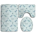 thumbnail image 1 of PUDMAD Hug Me Dinosaurs Silhouettes 3 Piece Bathroom Rugs Set Bath Rug Contour Mat and Toilet Lid Cover, 1 of 2