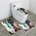 thumbnail image 1 of PUDMAD Huge Storm Surf 3 Piece Bathroom Rugs Set Bath Rug Contour Mat and Toilet Lid Cover, 1 of 2
