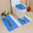thumbnail image 1 of PUDMAD Humpback Whale Swimming 3 Piece Bathroom Rugs Set Bath Rug Contour Mat and Toilet Lid Cover, 1 of 2