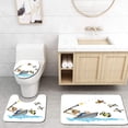 thumbnail image 1 of PUDMAD Hunting Boating Aged Man Shooting Wild Ducks and Funny Dog Falling Into Water Cartoon 3 Piece Bathroom Rugs Set Bath Rug Contour Mat and Toilet Lid Cover, 1 of 2