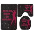 thumbnail image 1 of PUDMAD I Don't Get Drunk I Get Awesome 3 Piece Bathroom Rugs Set Bath Rug Contour Mat and Toilet Lid Cover, 1 of 2
