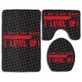 thumbnail image 1 of PUDMAD I Don't Get Older I Level Up 3 Piece Bathroom Rugs Set Bath Rug Contour Mat and Toilet Lid Cover, 1 of 2