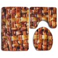 thumbnail image 1 of PUDMAD I Like Exercise Funny Bacon Meat 3 Piece Bathroom Rugs Set Bath Rug Contour Mat and Toilet Lid Cover, 1 of 2