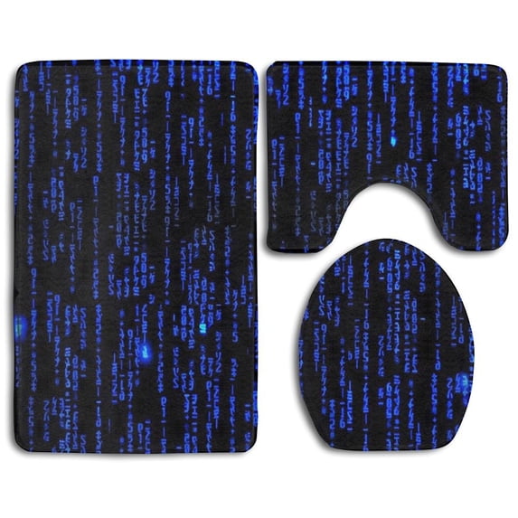 PUDMAD I Love Science 3 Piece Bathroom Rugs Set Bath Rug Contour Mat and Toilet Lid Cover