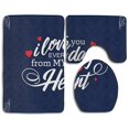 thumbnail image 1 of PUDMAD I Love You Every Day From My Heart Frame Dark 3 Piece Bathroom Rugs Set Bath Rug Contour Mat and Toilet Lid Cover, 1 of 2