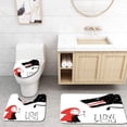 thumbnail image 1 of PUDMAD I Love You Little Girl Giving Flower Bouquet to Wolf Cartoon Fairytale Characters 3 Piece Bathroom Rugs Set Bath Rug Contour Mat and Toilet Lid Cover, 1 of 2