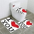 thumbnail image 1 of PUDMAD I Love You Valentines Message Birthday Best Friends Love Celebration Together Theme 3 Piece Bathroom Rugs Set Bath Rug Contour Mat and Toilet Lid Cover, 1 of 2