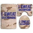 thumbnail image 1 of PUDMAD I Sweat Champagne 3 Piece Bathroom Rugs Set Bath Rug Contour Mat and Toilet Lid Cover, 1 of 2