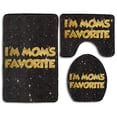 thumbnail image 1 of PUDMAD I'm Mom's Favorite 3 Piece Bathroom Rugs Set Bath Rug Contour Mat and Toilet Lid Cover, 1 of 2