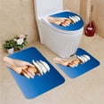 thumbnail image 1 of PUDMAD Ice Crea 3 Piece Bathroom Rugs Set Bath Rug Contour Mat and Toilet Lid Cover, 1 of 2